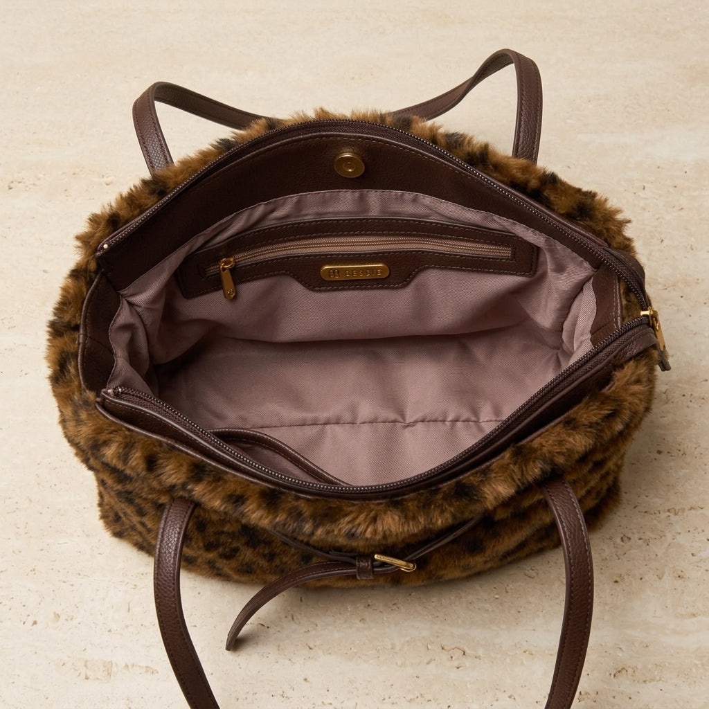 Bessie London Brown Leopard Shoulder Bag