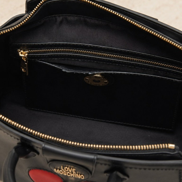 Love Moschino Black Heart Buckle Handbag