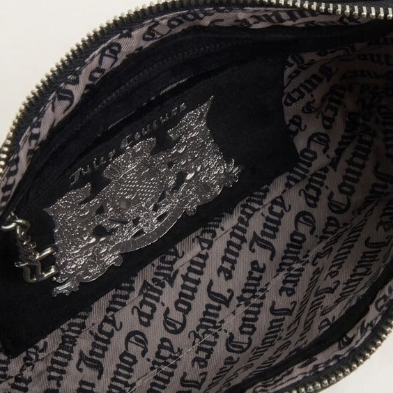 Juicy Couture Black Hobo Bag, Velour Crest Logo