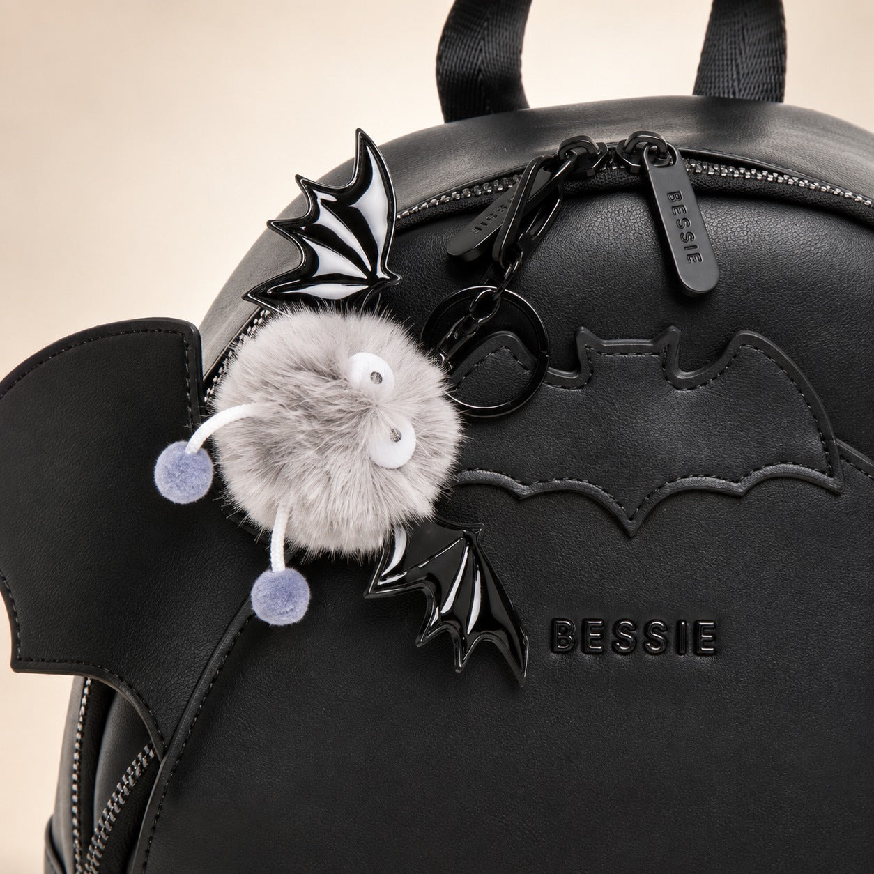 Bessie London Black Bat Backpack