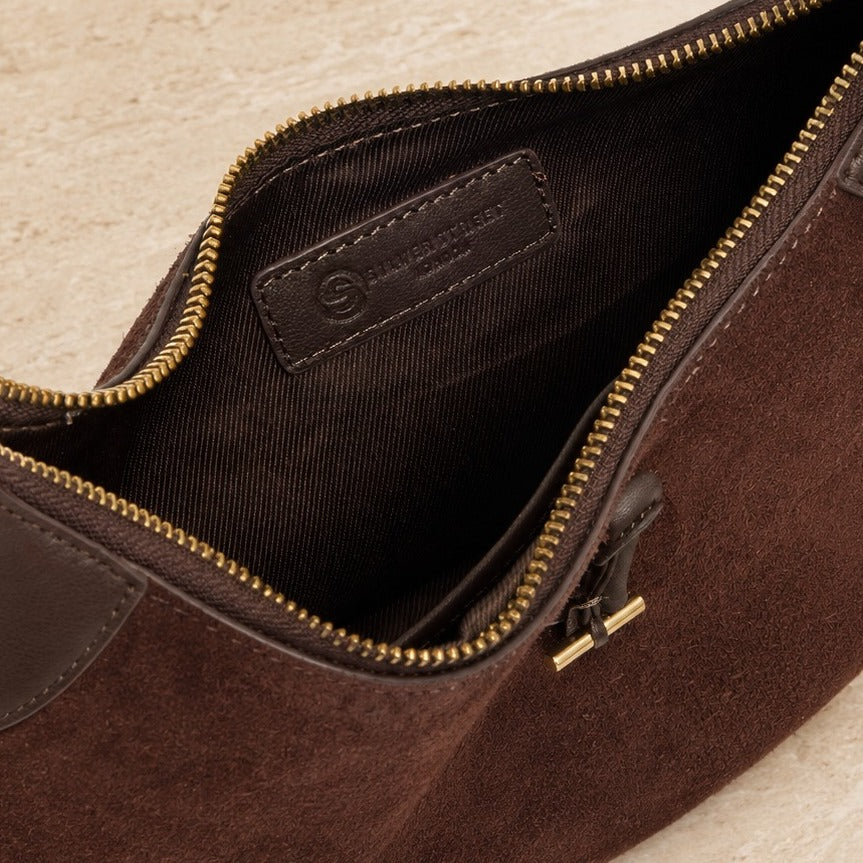 Silver Street London Brown Suede Shoulder Bag
