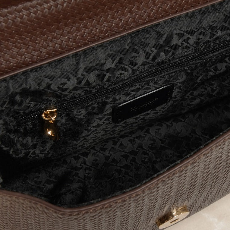 Dune London Brown Weave Shoulder Bag