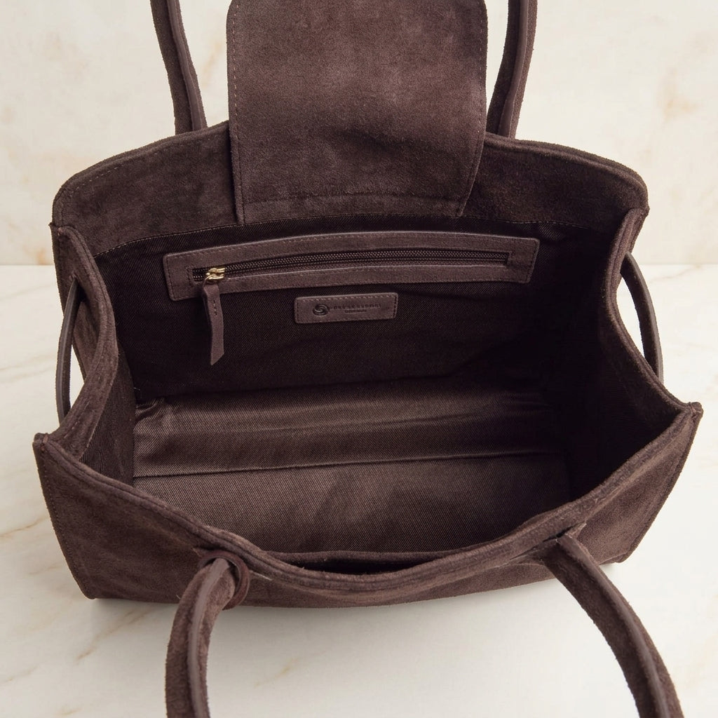 Silver Street London Chocolate Brown Suede Grab Bag