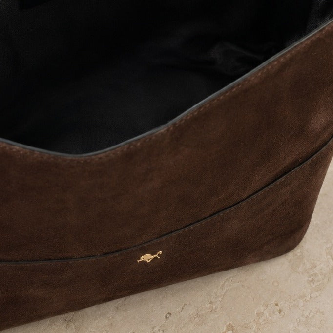 Silviano Brown Suede Shoulder Bag
