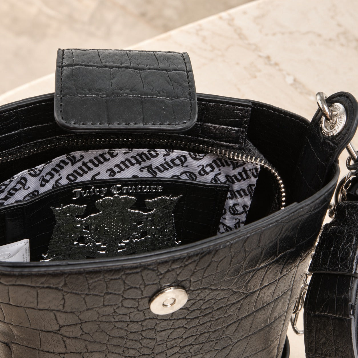 Juicy Couture Black Jasmine Bucket Bag & Pouch