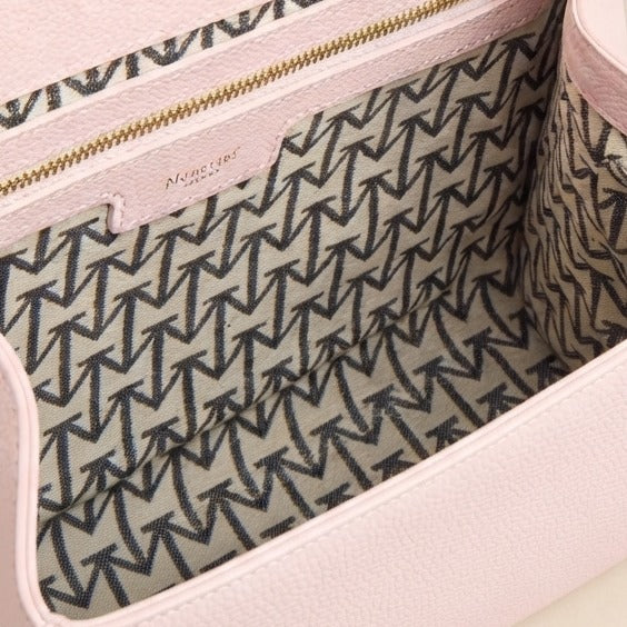 Moncrief Ballet Pink Leather Vicky Structured Tote Bag