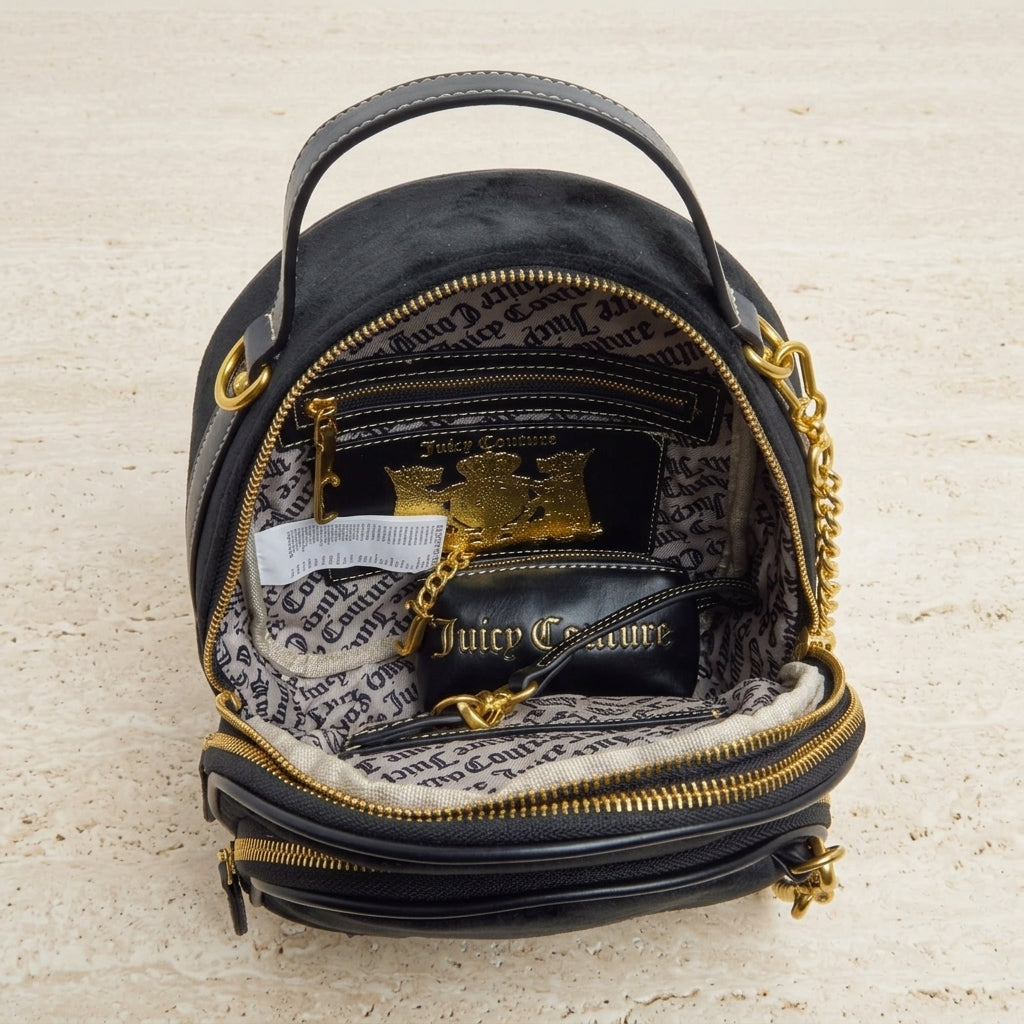 Juicy Couture Black Velour Backpack
