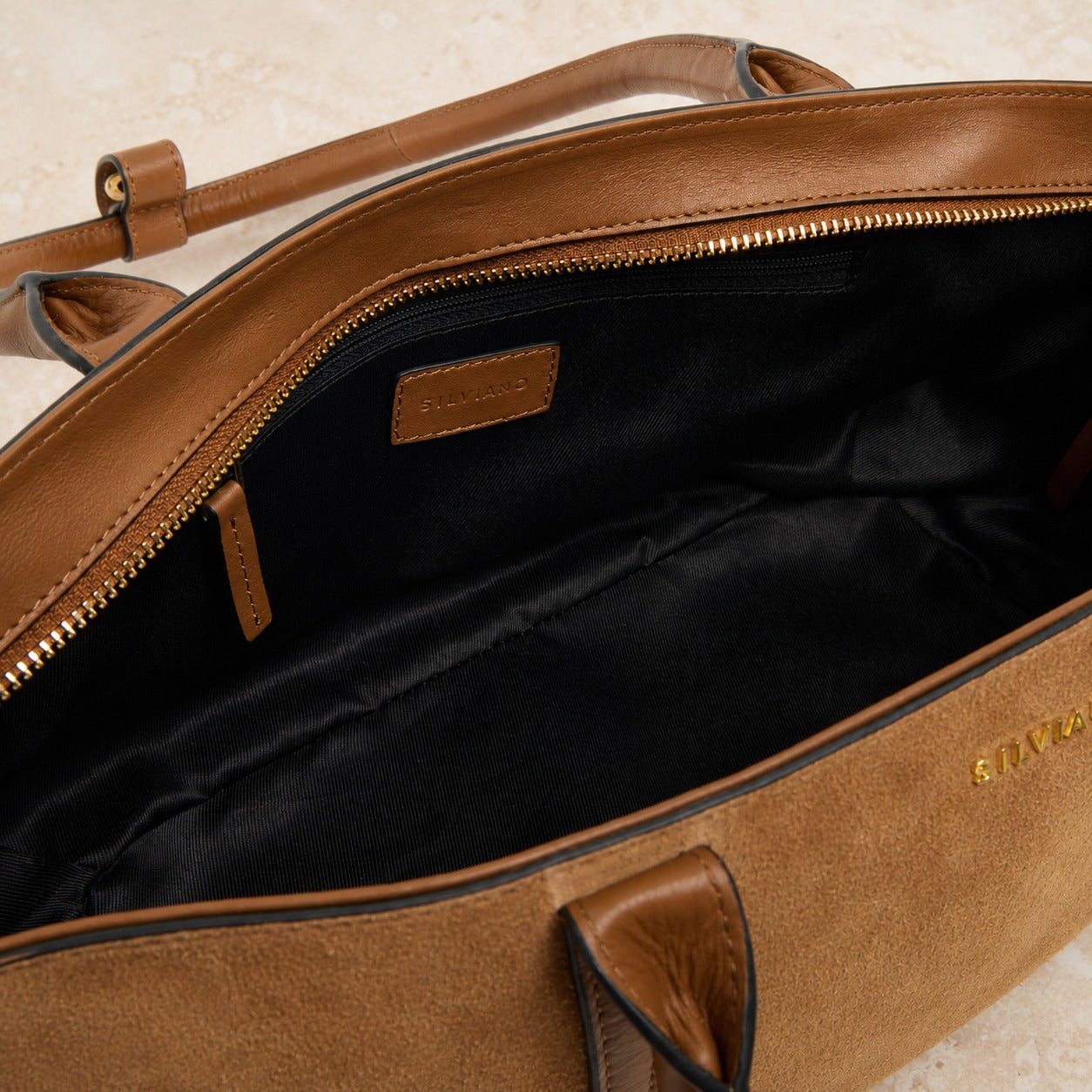 Silviano Brown Suede Shoulder Bag