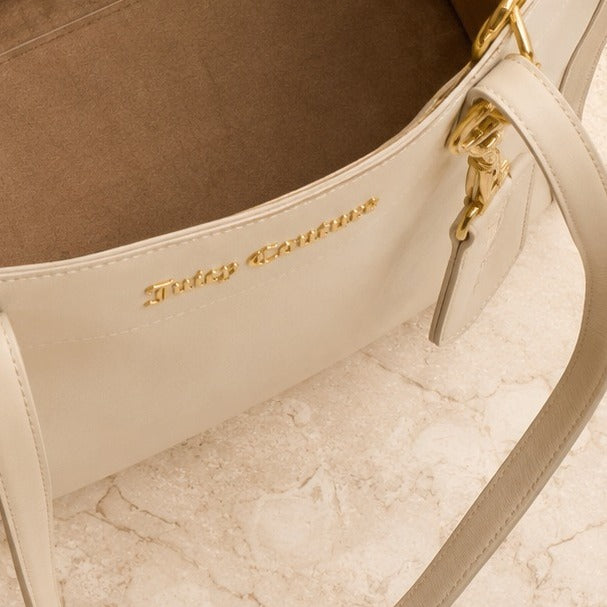 Juicy Couture Cream Lily Tote Bag, Monogram Pouch