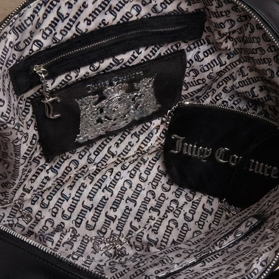 Juicy Couture Black Velour Tote Bag