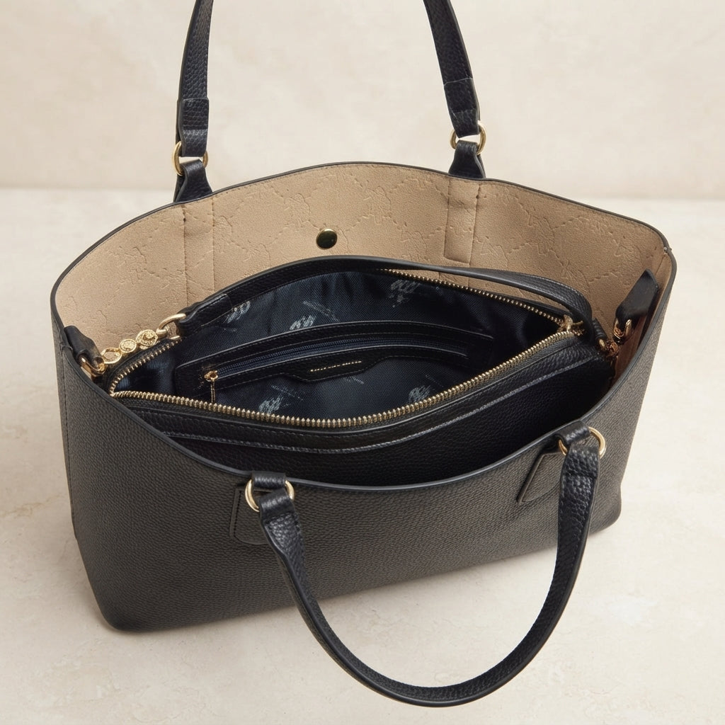 U.S. Polo Assn. Black Ascot Tote Bag With Pouch
