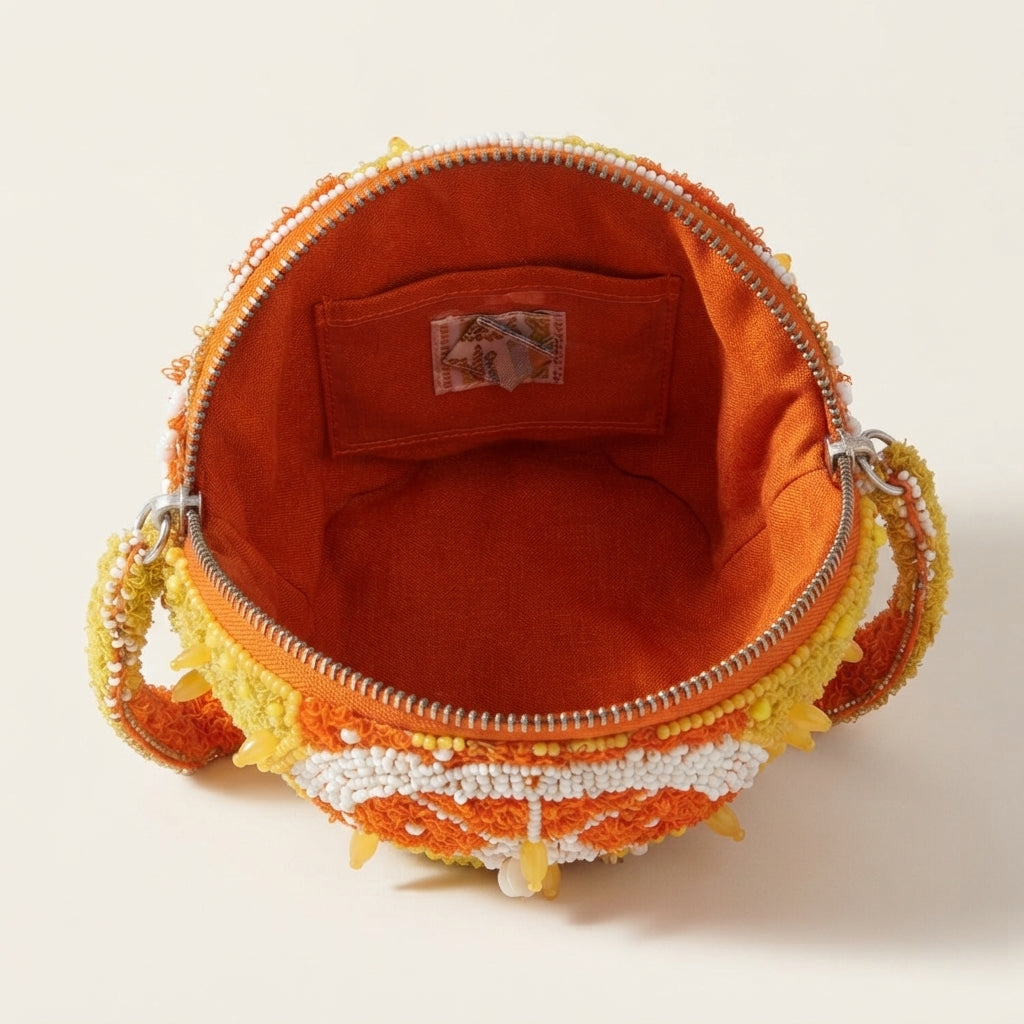 Mirasol Orange Beaded Grab Bag