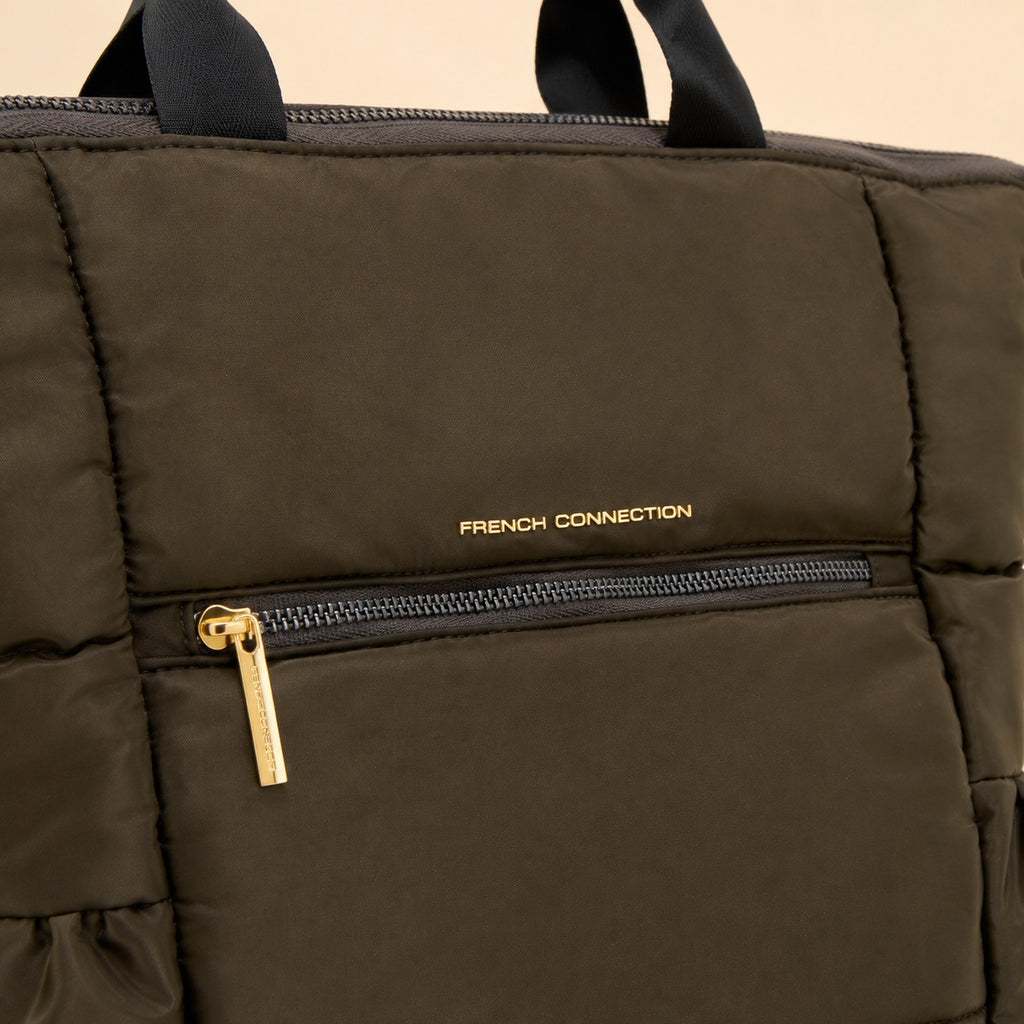 French Connection Olive Quilted Backpack