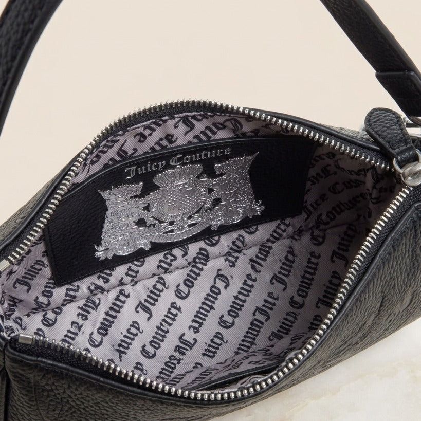Juicy Couture Black Crest Logo Baguette Bag