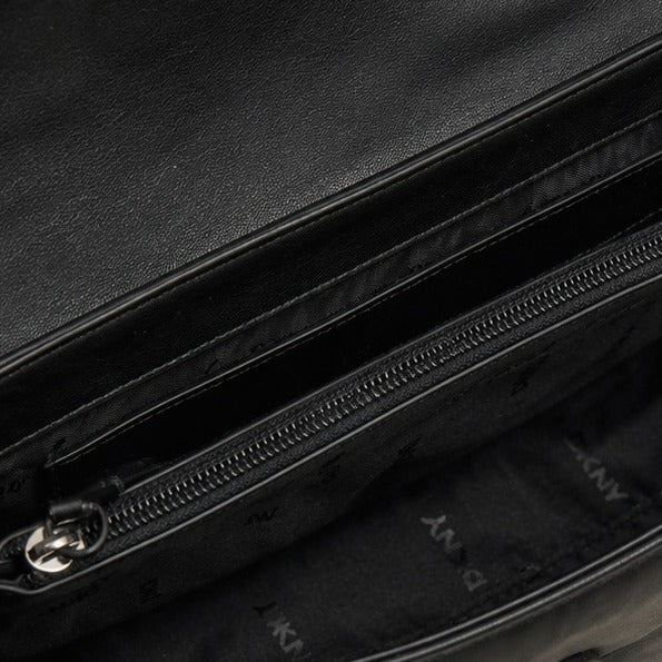 DKNY Black Veronica Chevron Shoulder Bag