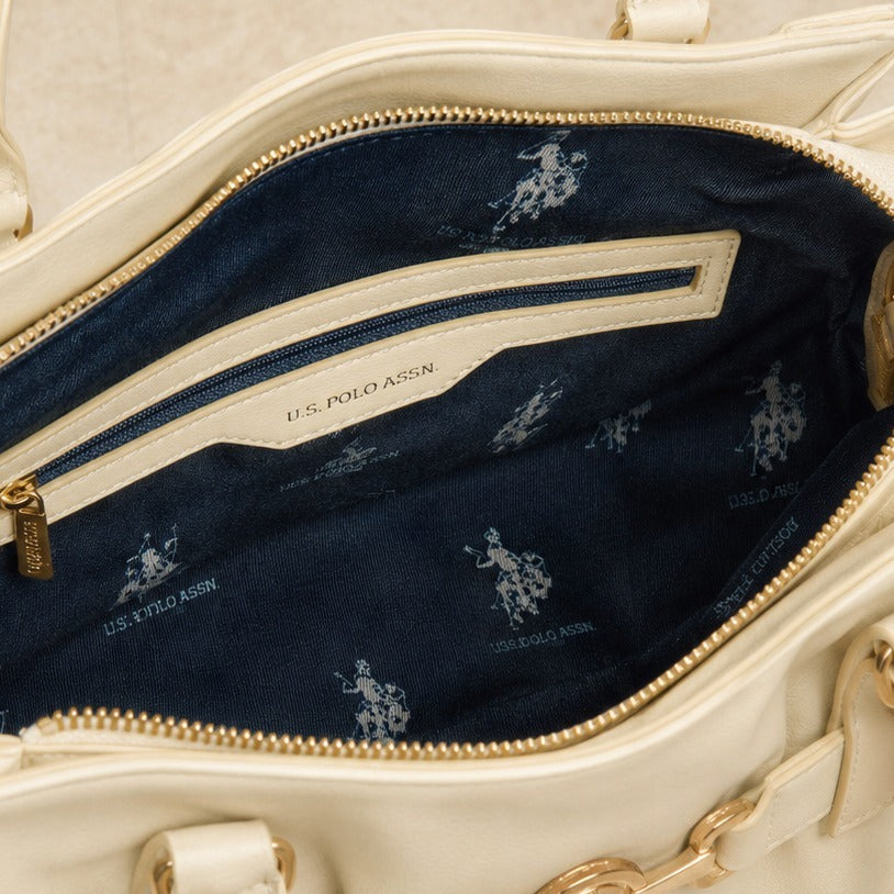 U.S. Polo Assn. Cream Jane Cinched Handbag