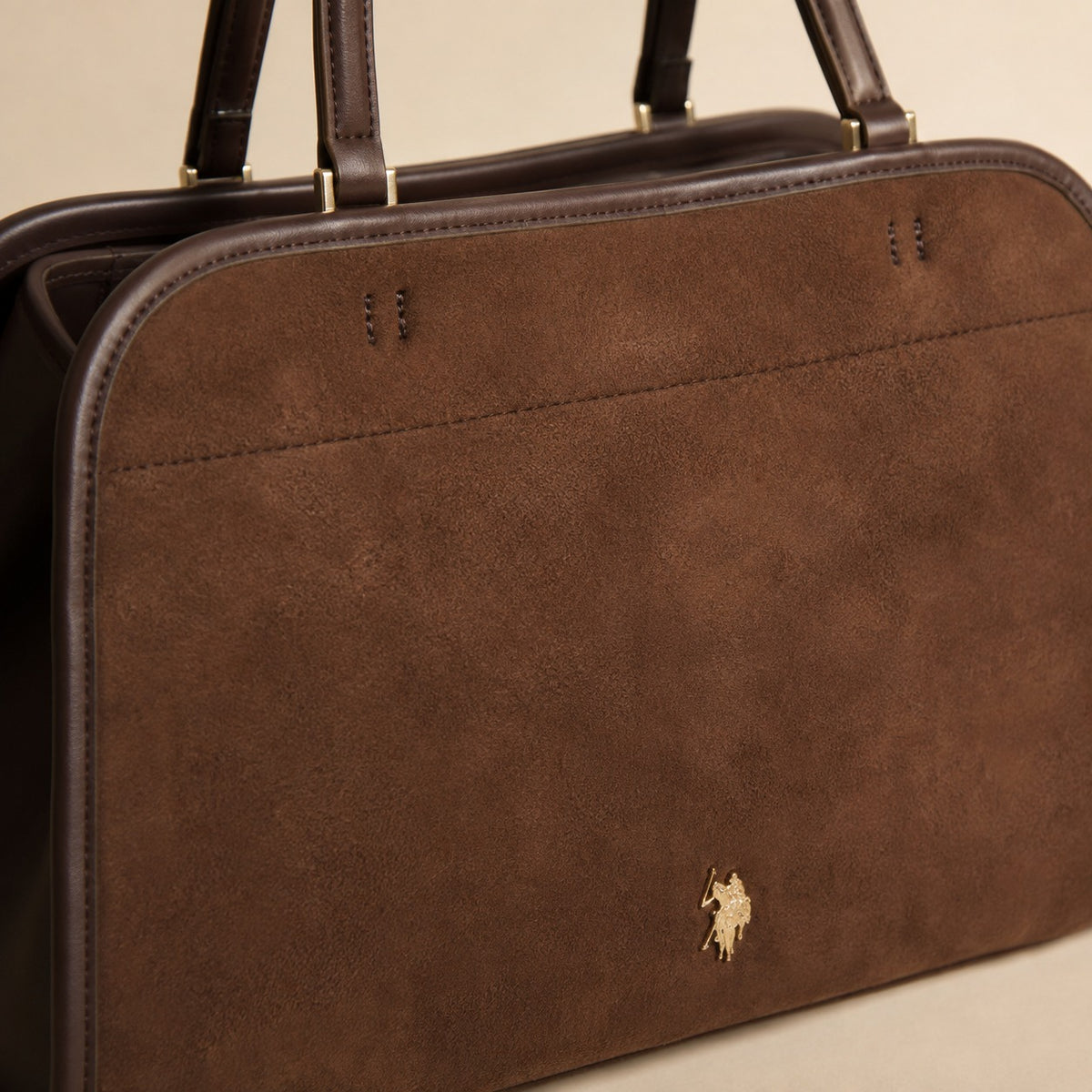 U.S. Polo Assn. Brown Jones Faux Suede Handbag