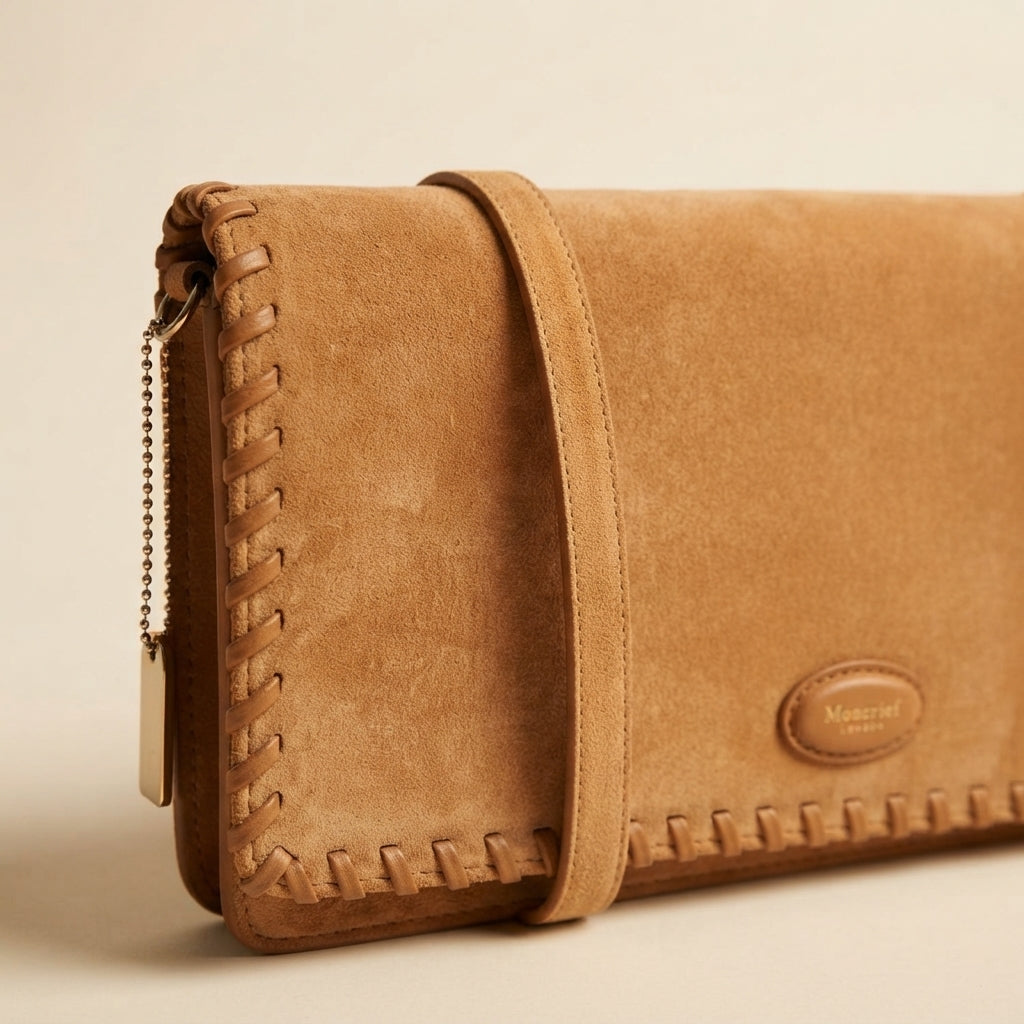 Moncrief Tan Suede Laura Crossbody Bag