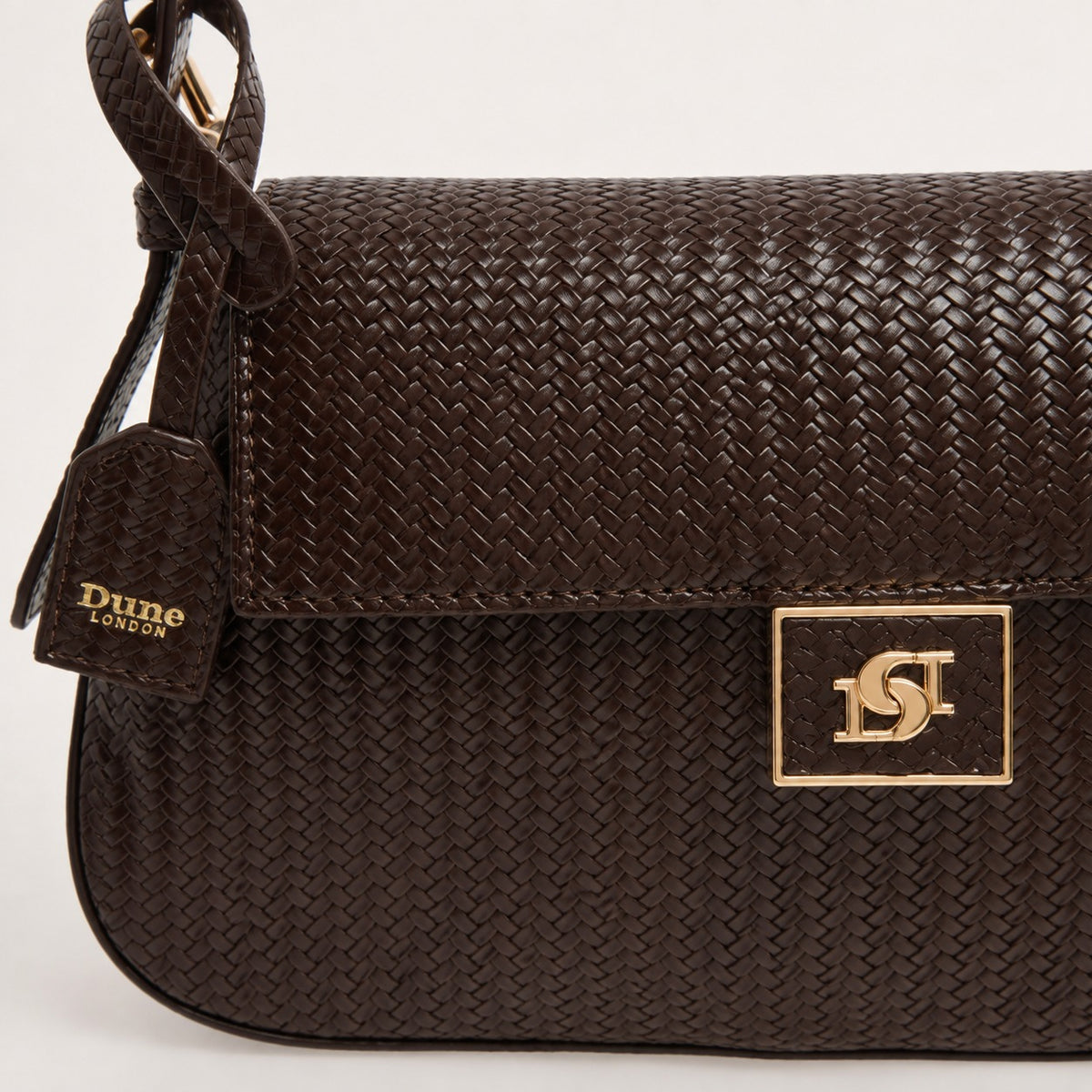 Dune London Brown Weave Shoulder Bag