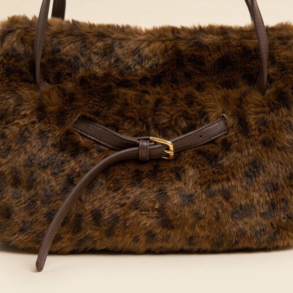 Bessie London Brown Leopard Shoulder Bag