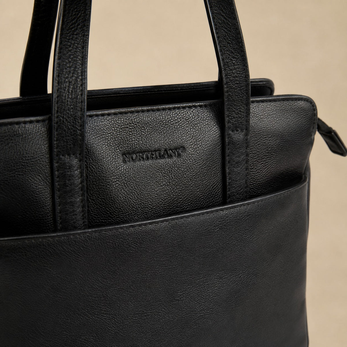 Rowallan Black Leather Handbag