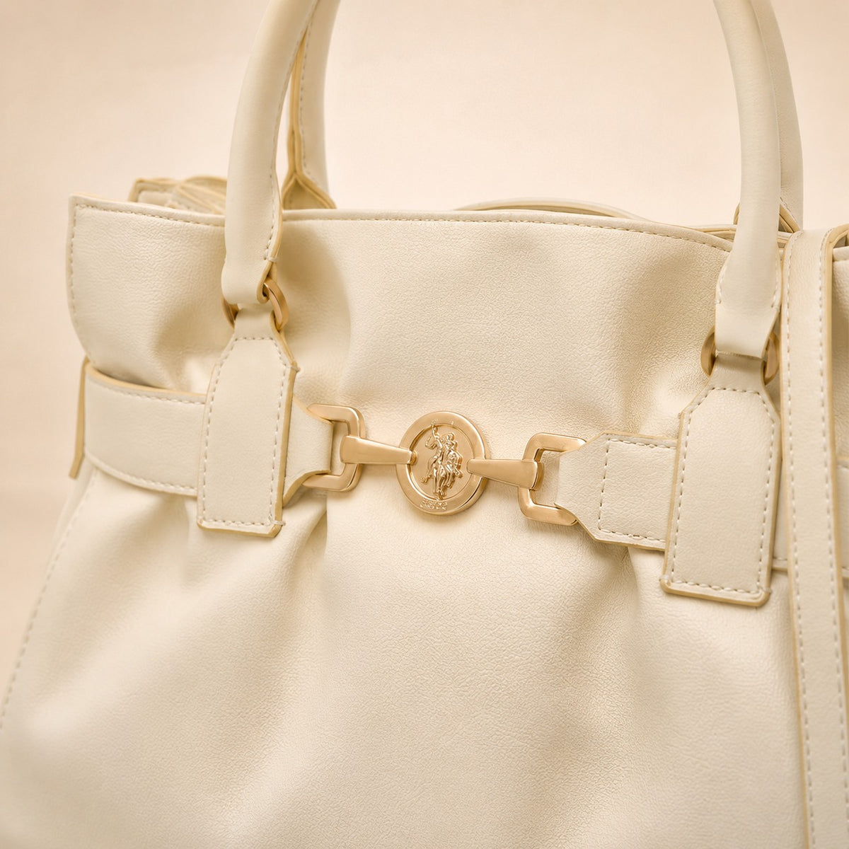 U.S. Polo Assn. Cream Jane Cinched Handbag