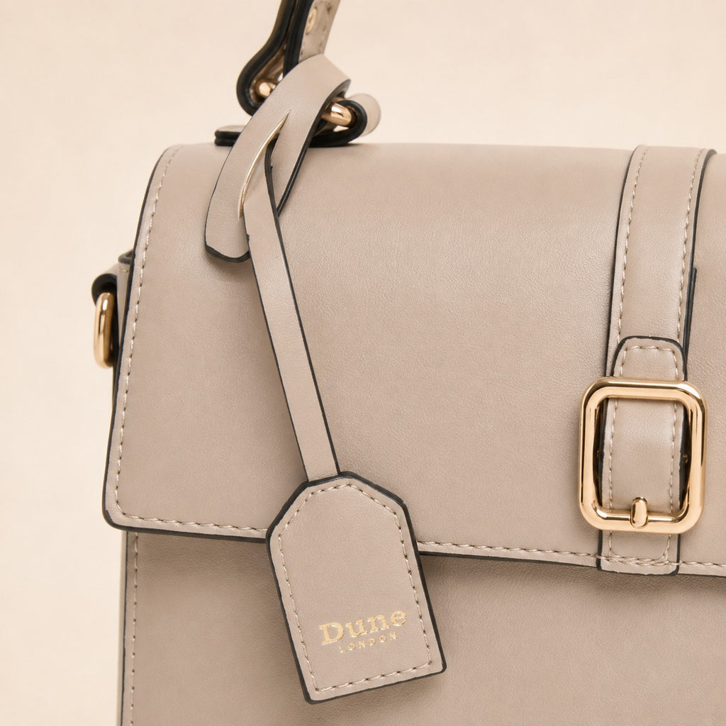 Dune London Grey Discuss Structured Satchel Handbag