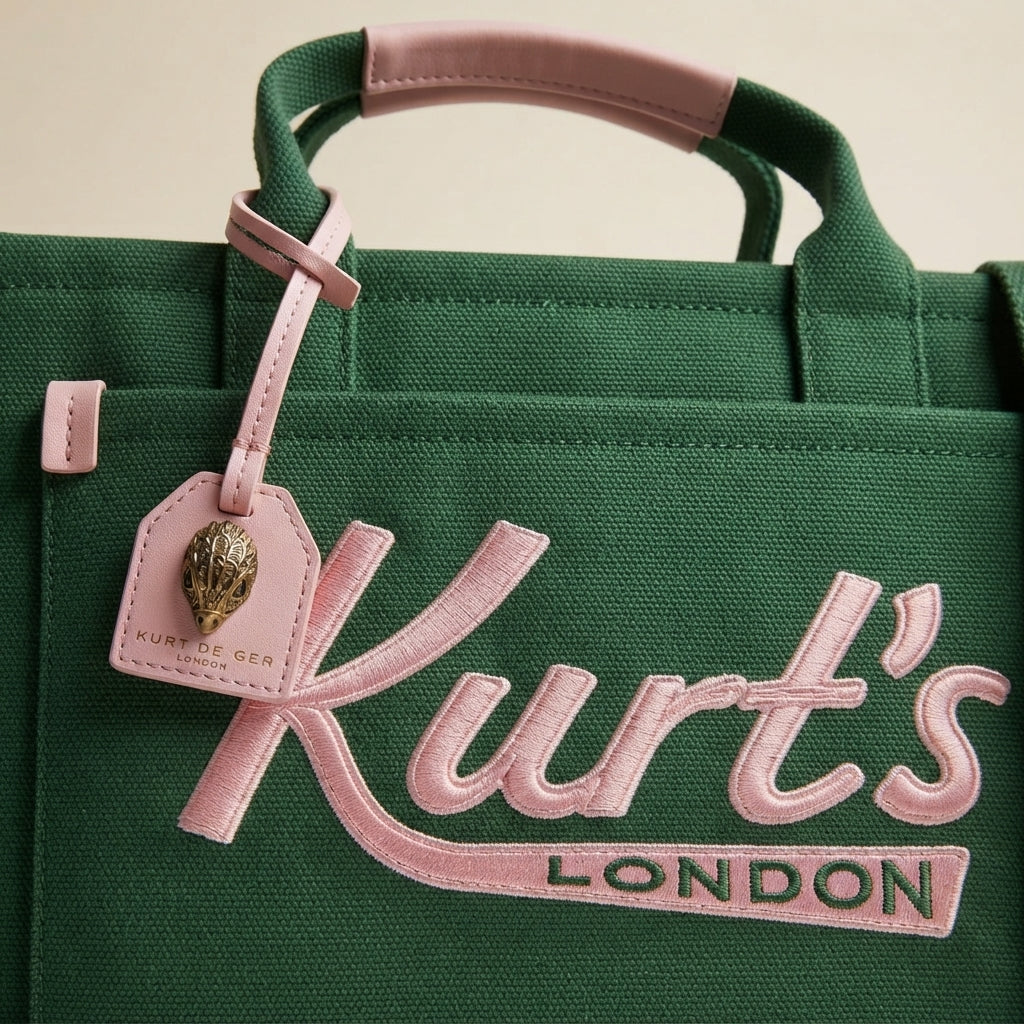 Kurt Geiger Green & Pink Tote Bag