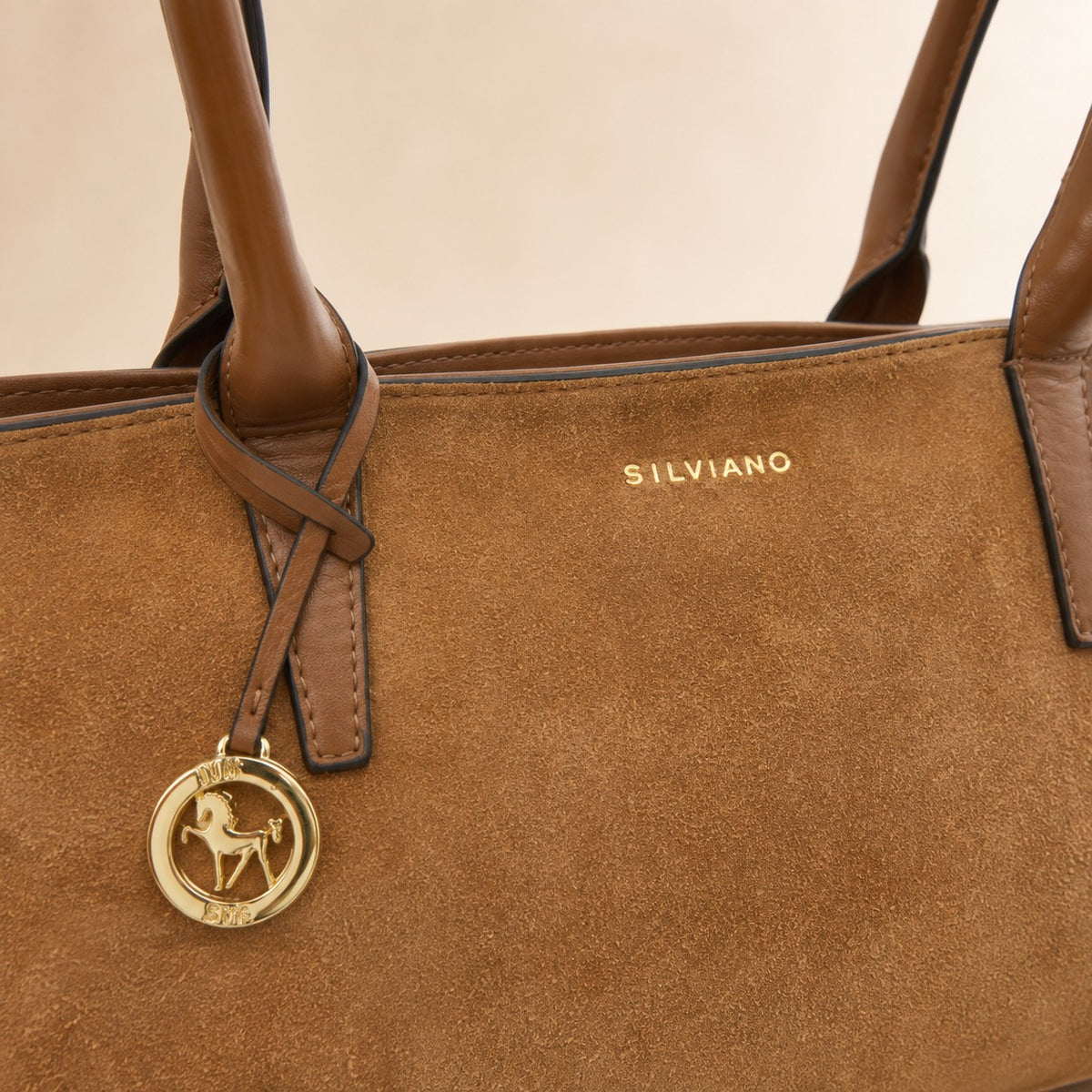 Silviano Brown Suede Shoulder Bag