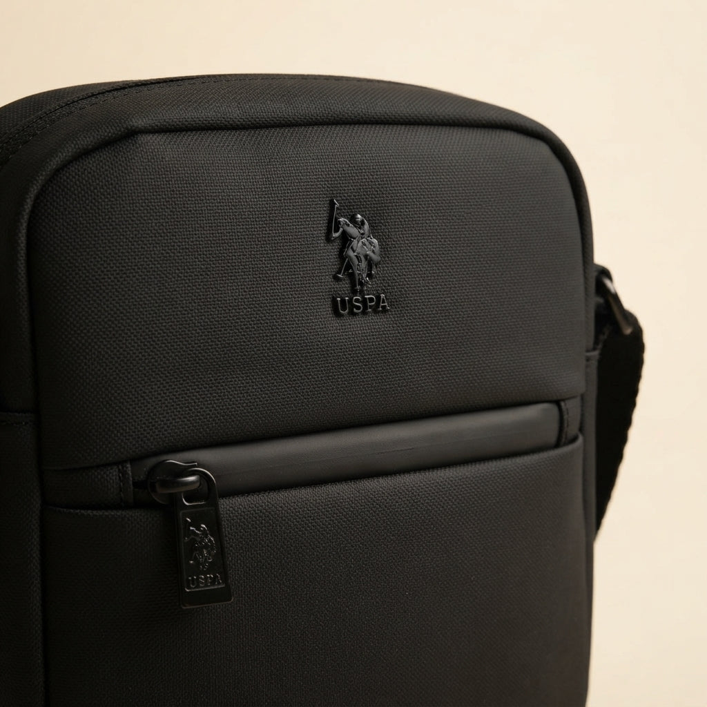 U.S. Polo Assn. Black Boxy Crossbody Bag