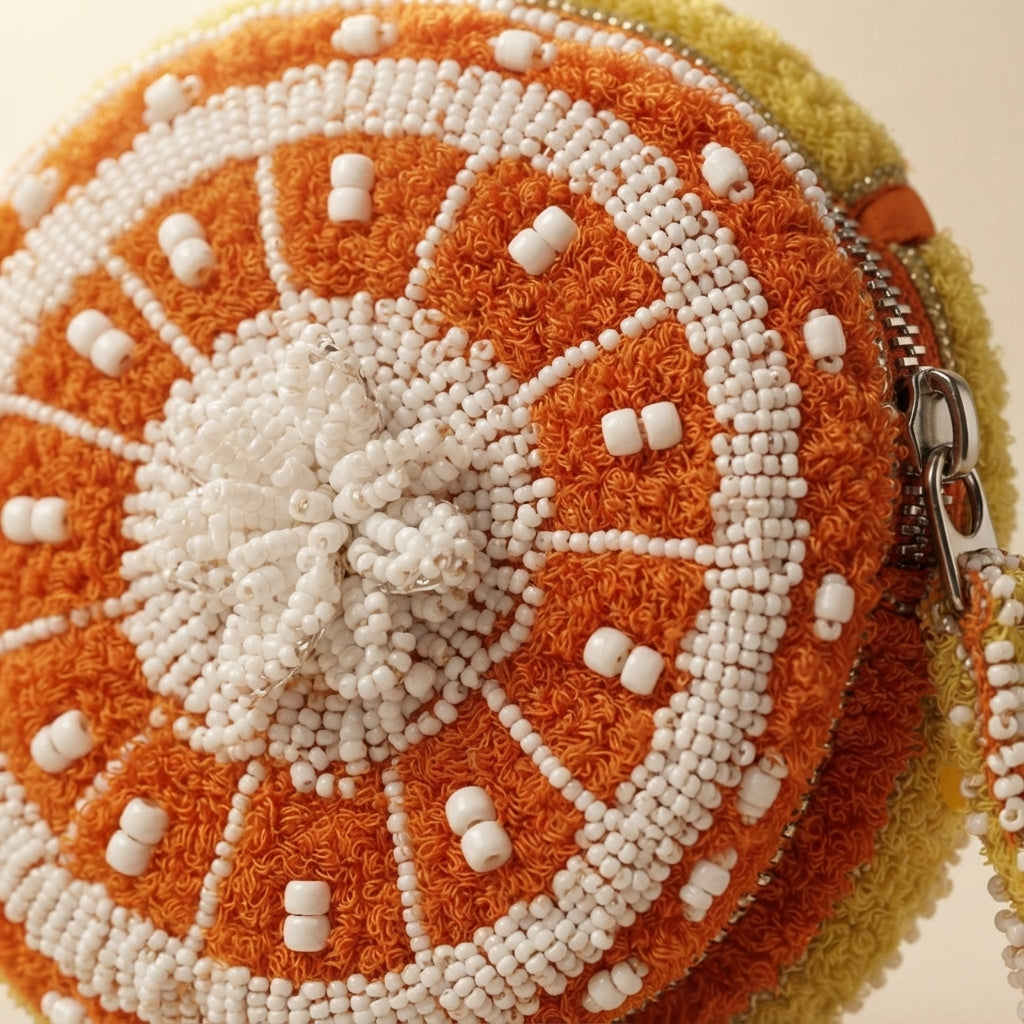 Mirasol Orange Beaded Grab Bag