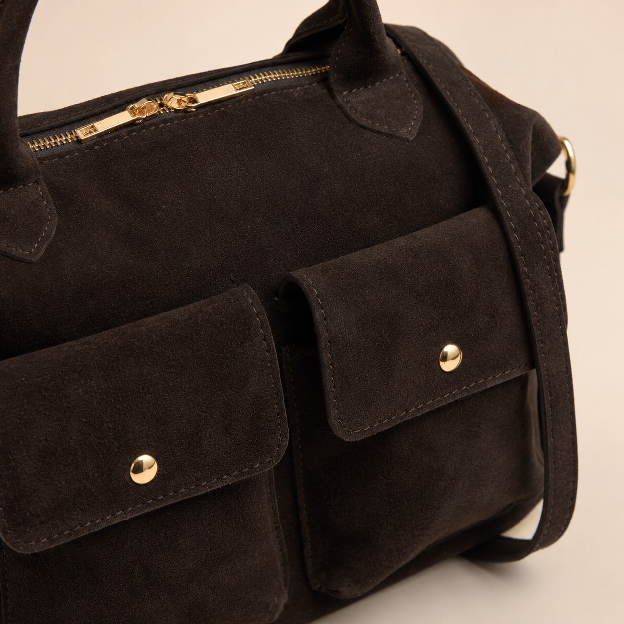 Marlon Brown Suede Handbag