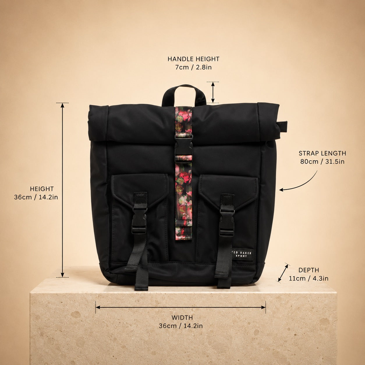 Ted Baker Black Letica Backpack
