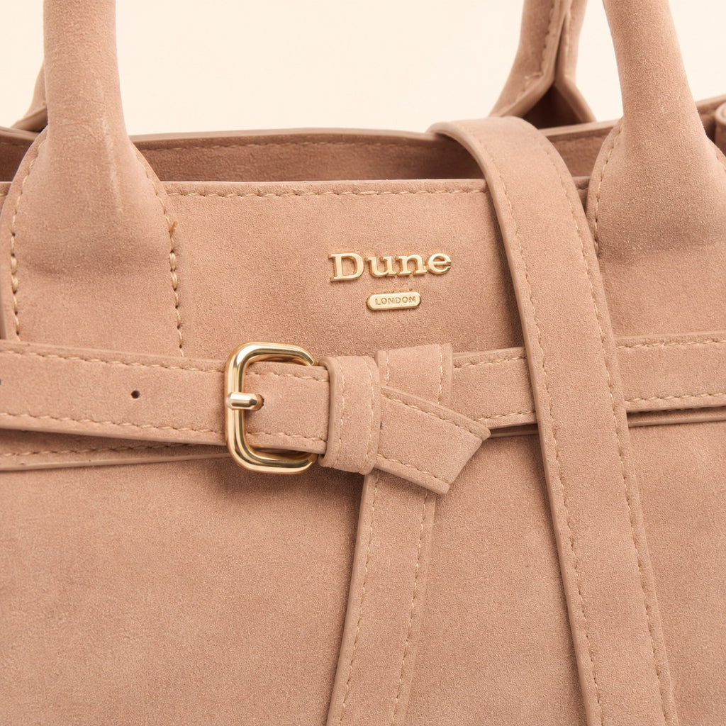 Dune London Peach Faux Suede Satchel Handbag