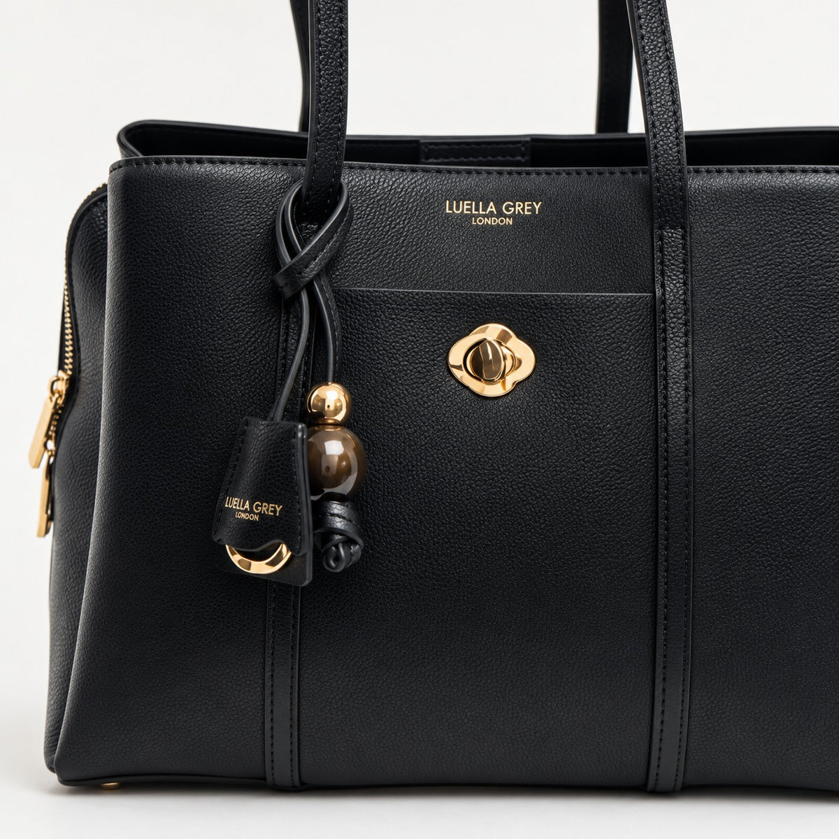 Luella Grey Black Fie Fie Tote Bag