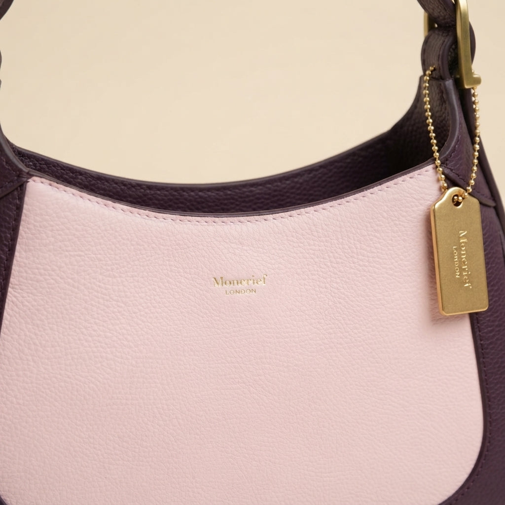 Moncrief Pink Pink & Plum Leather Sarah Shoulder Bag