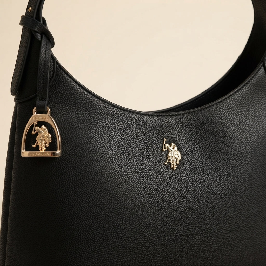 U.S. Polo Assn. Black Jones Hobo Shoulder Bag