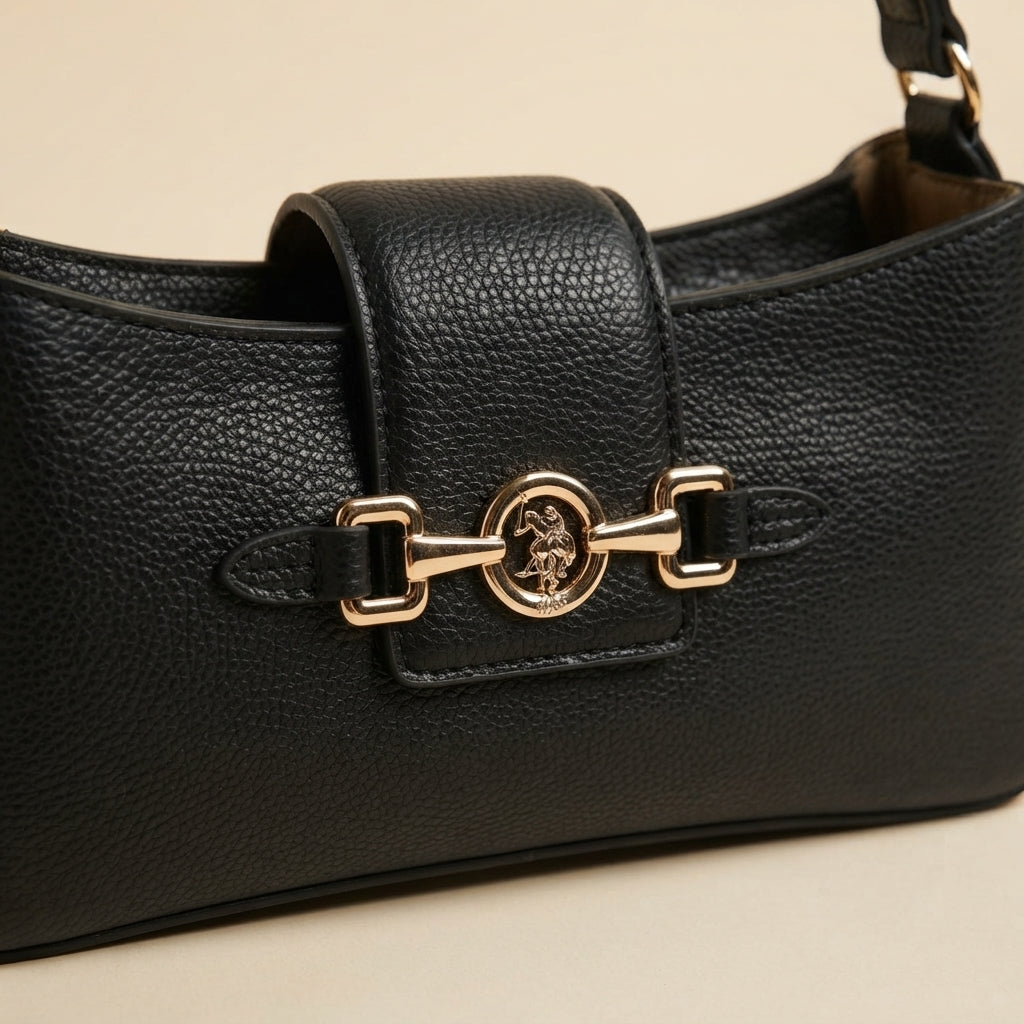 U.S. Polo Assn. Black Ascot Shoulder Bag