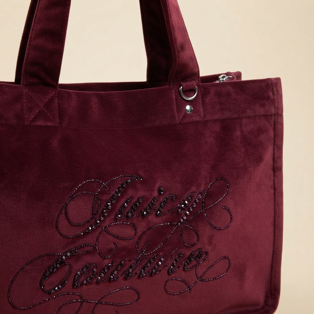 Juicy Couture Pink Embellished Logo Tote Bag