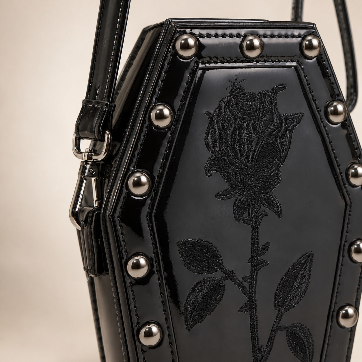 Skinnydip Black Coffin Cross Body Bag