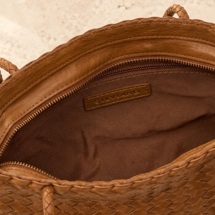 Silviano Brown Woven Shoulder Bag
