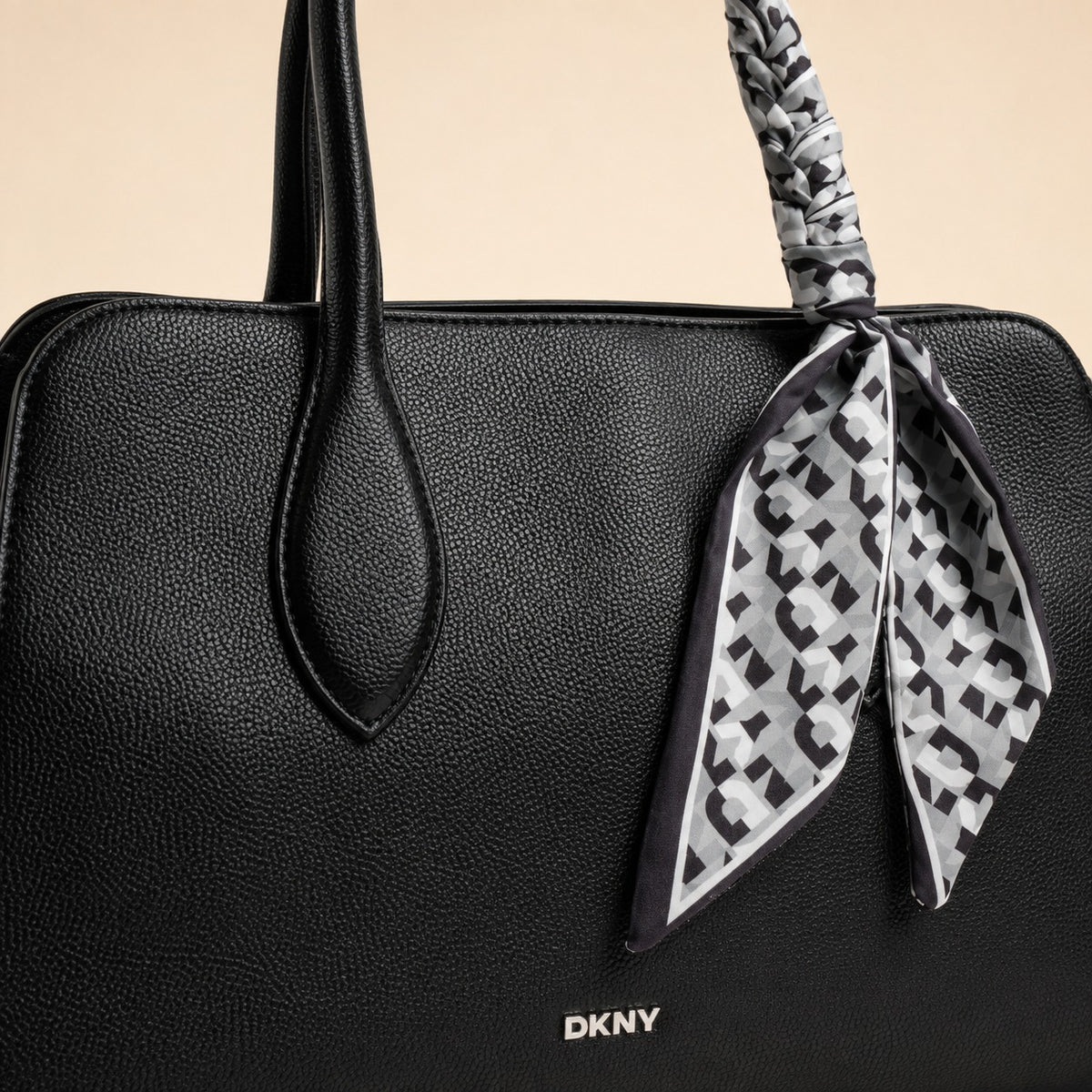 DKNY Black Allison Scarf Detail Handbag