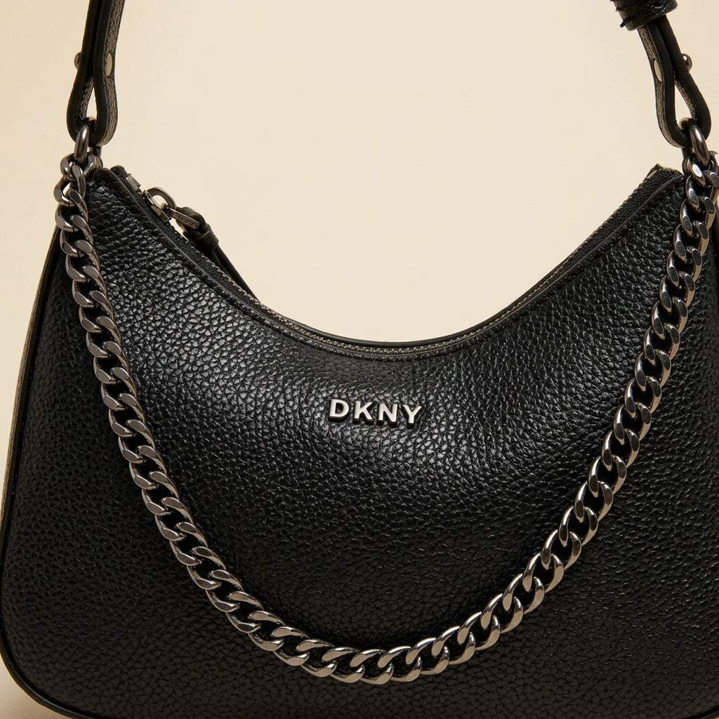 DKNY Black Crescent Shoulder Bag