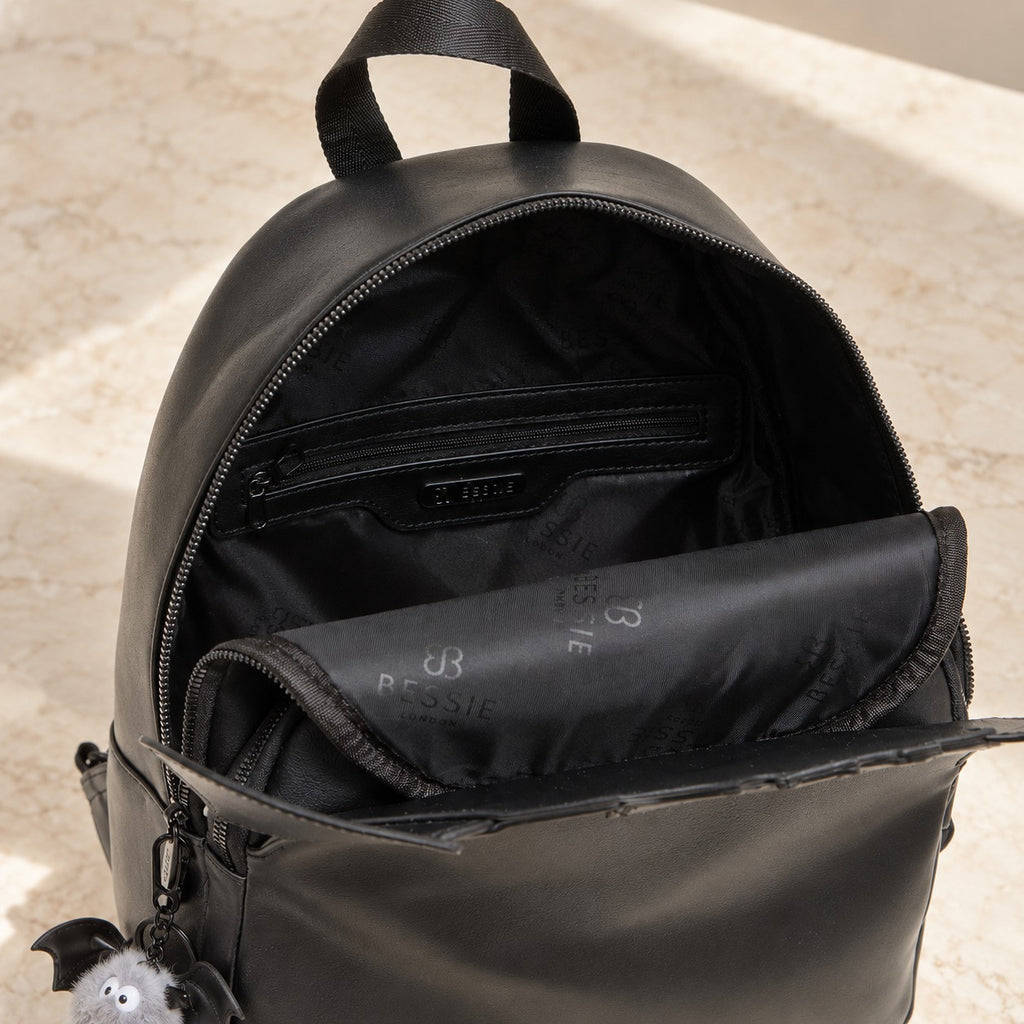 Bessie London Black Bat Backpack