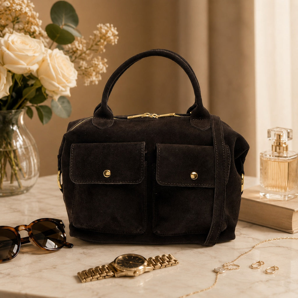 Marlon Brown Suede Handbag