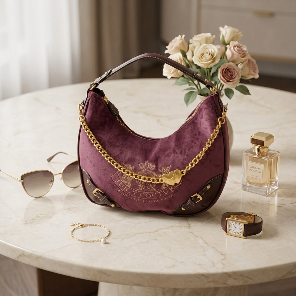 Juicy Couture Burgundy Hobo Bag