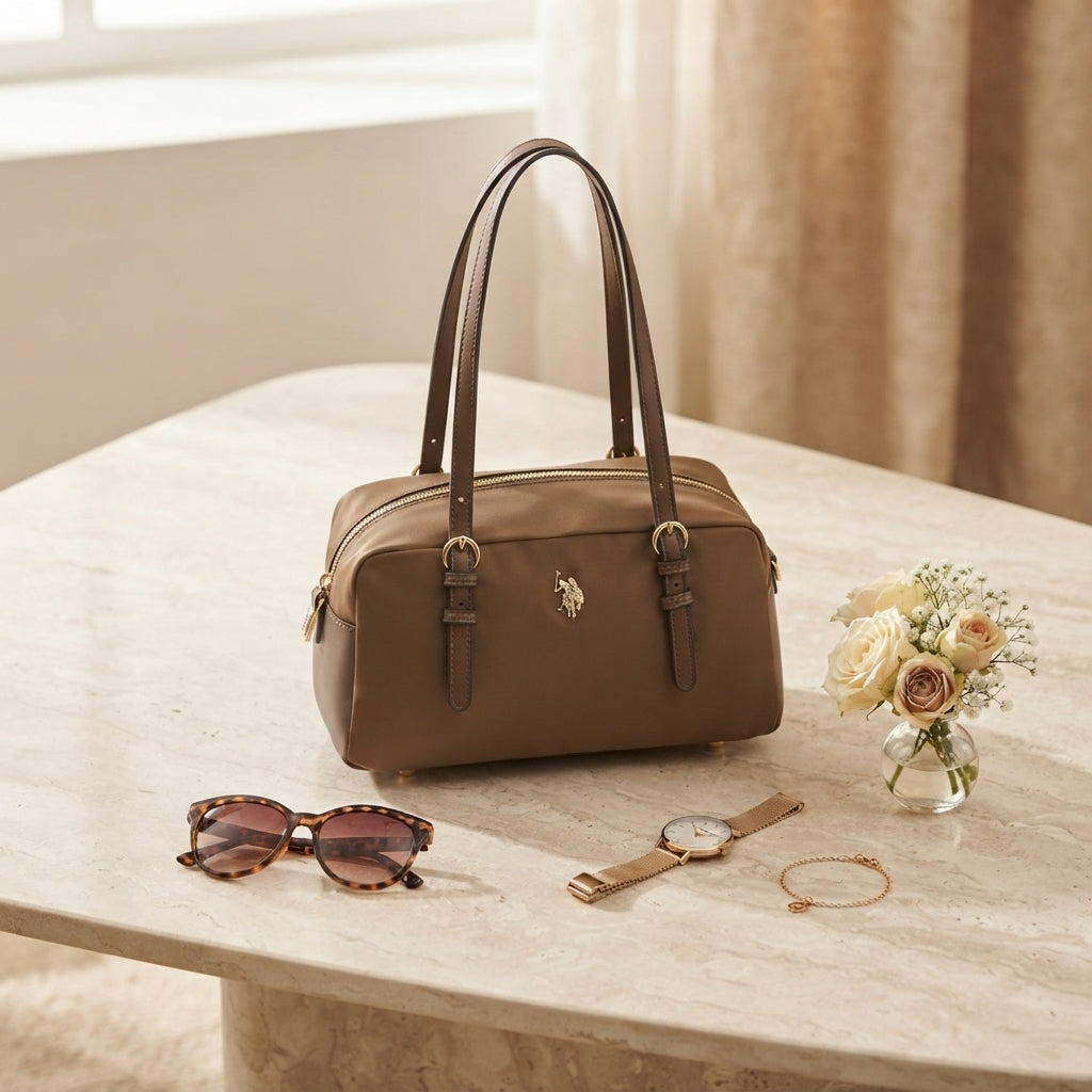 U.S. Polo Assn. Brown Houston Tote Bag