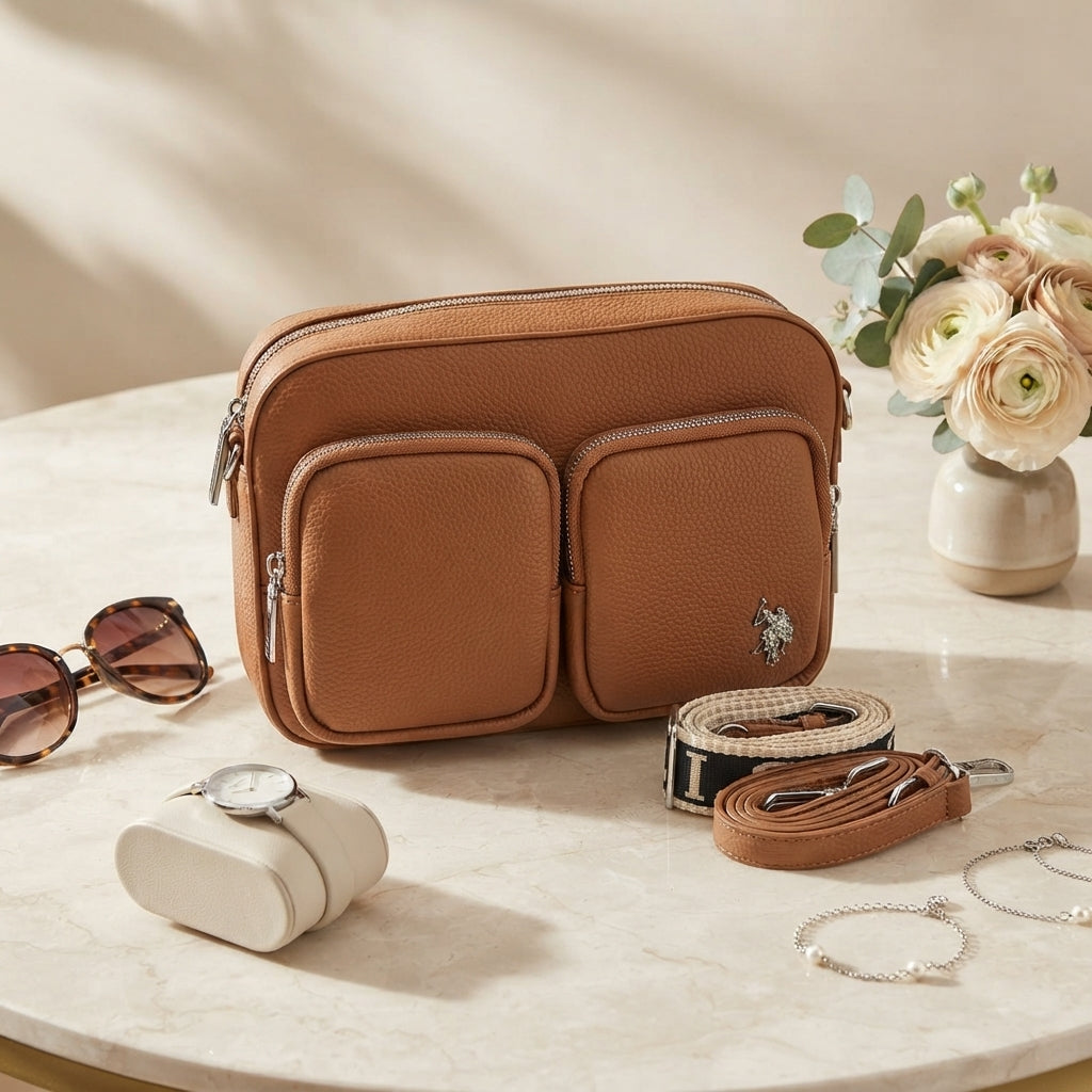 U.S. Polo Assn. Brown Camera Bag