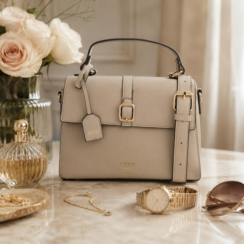 Dune London Grey Discuss Structured Satchel Handbag