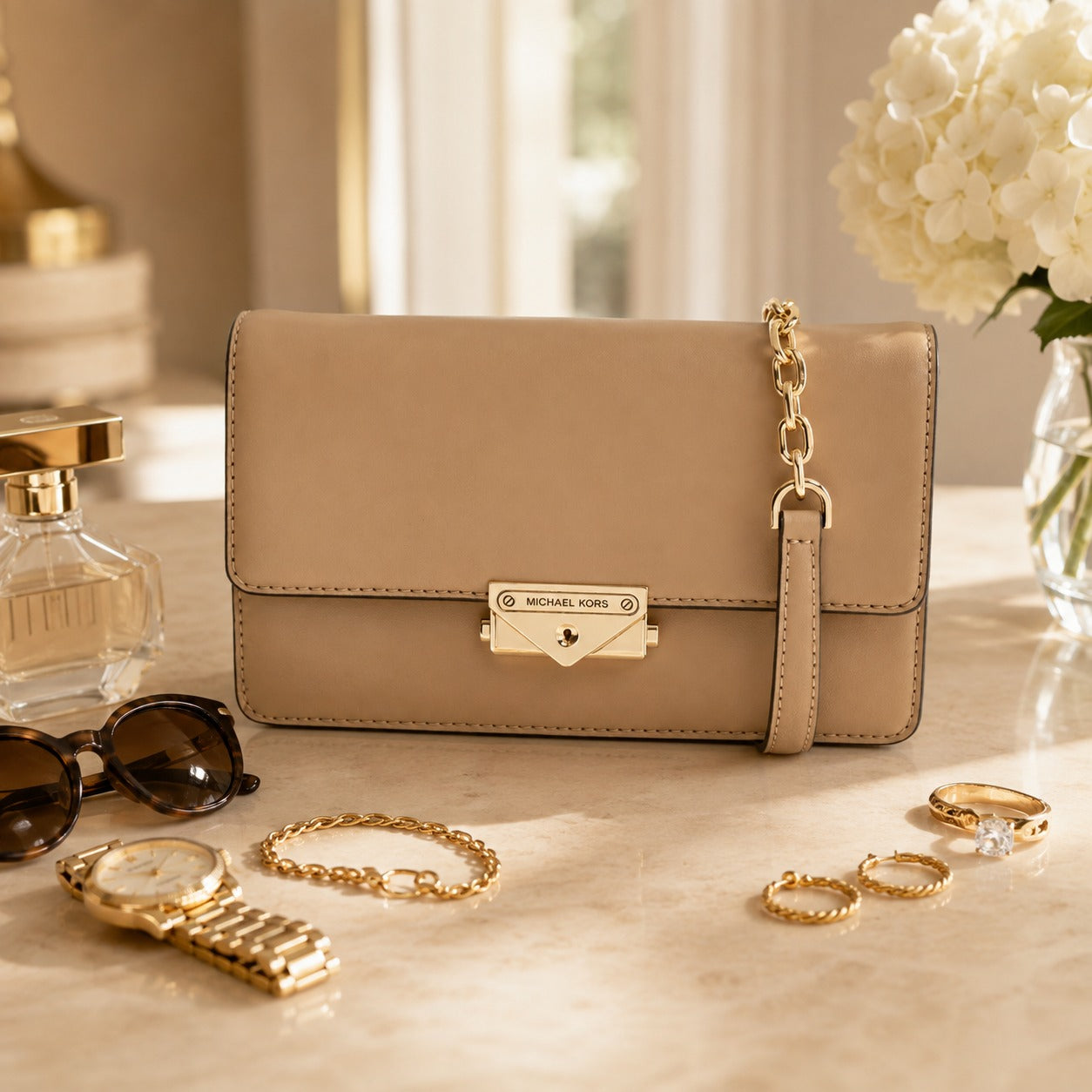 Michael Kors Beige Crossbody Bag